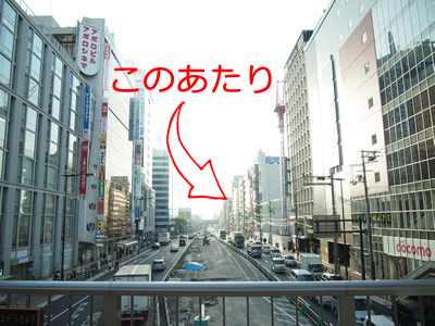 歩道橋から